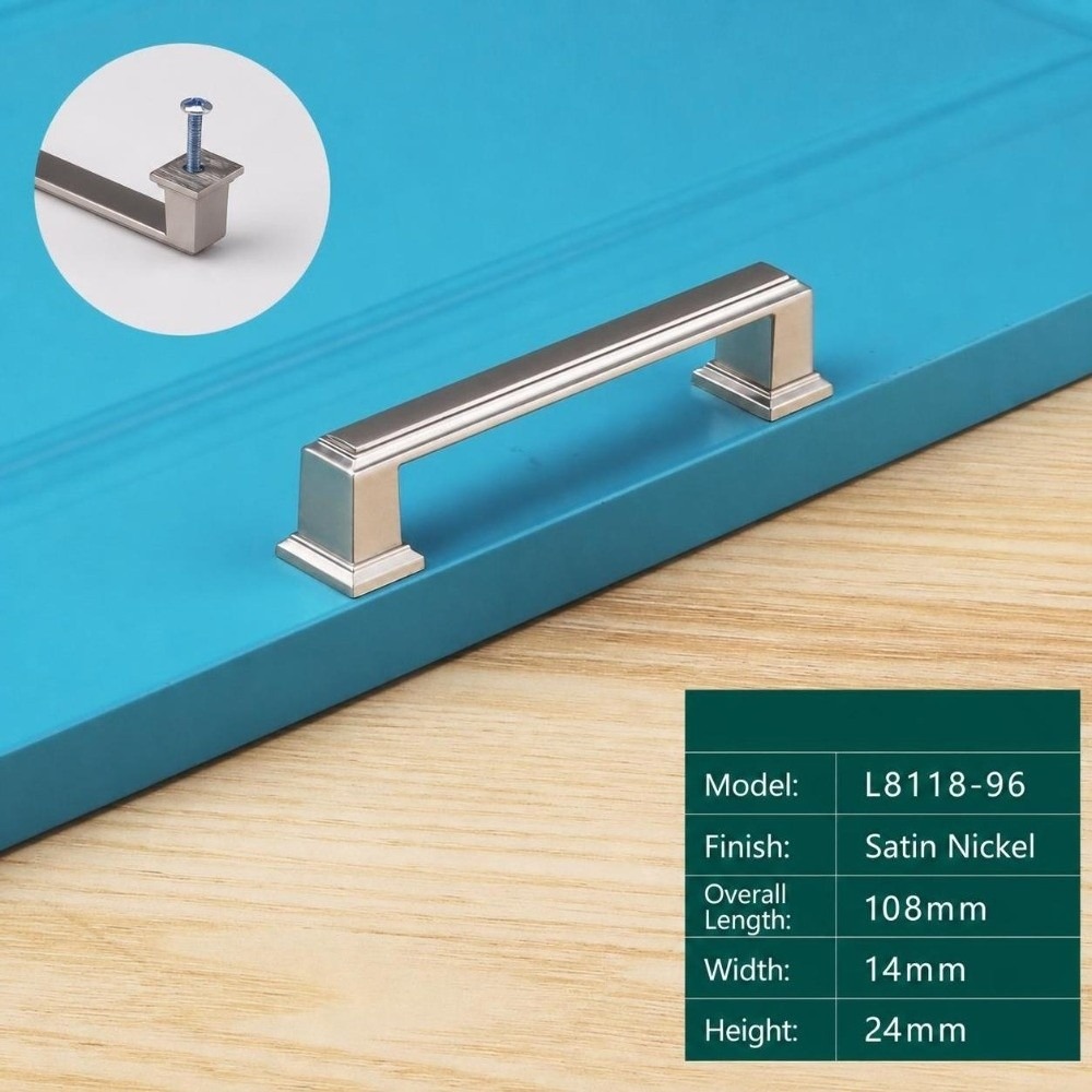 Cabinet Handle Pull - Minimalist Zinc Alloy Cabinet Handles Square