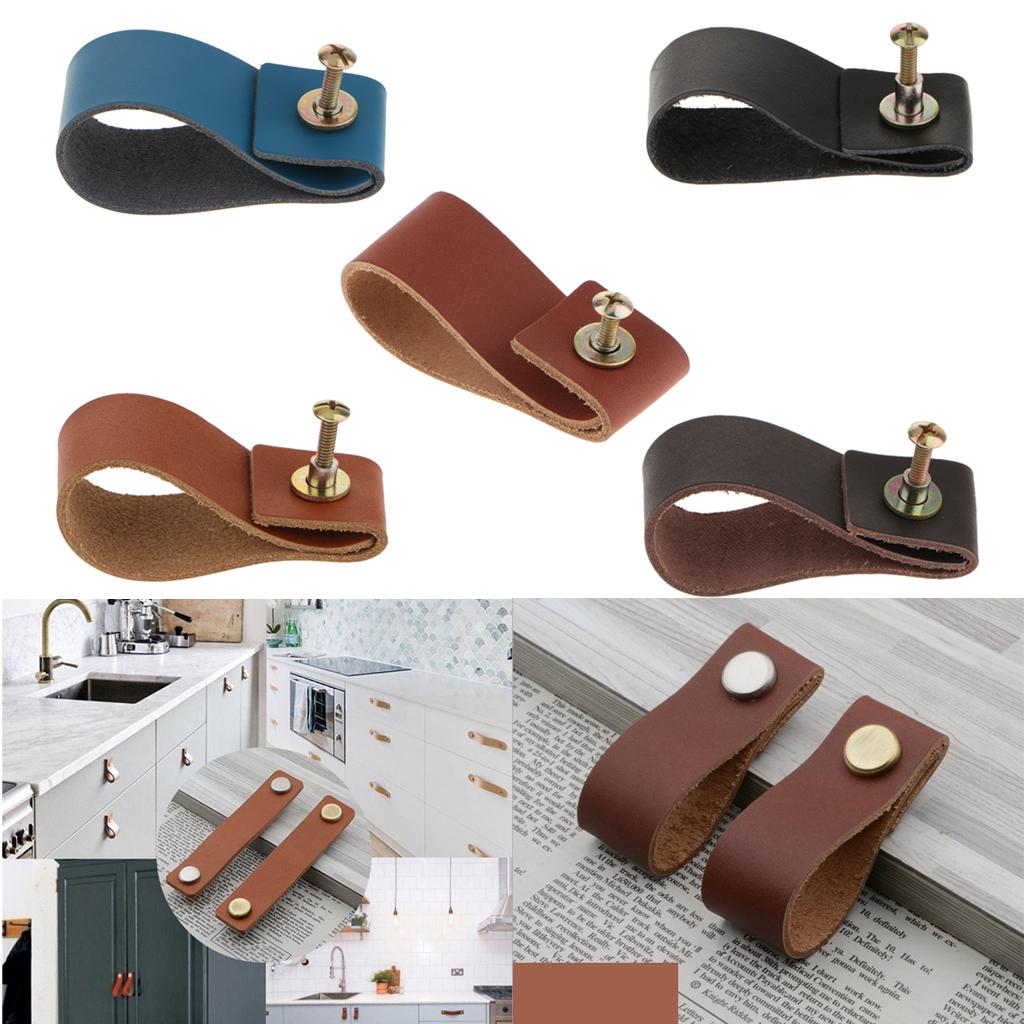 Handmade Leather Drawer Pulls  - Cabinet Handle Pull recension och pris