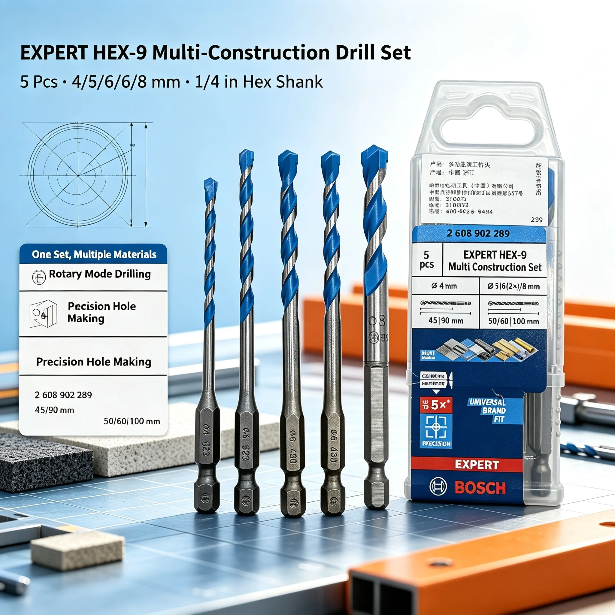BOSCH 2608902289 EXPERT HEX-9  - Drill Bit Set recension och pris